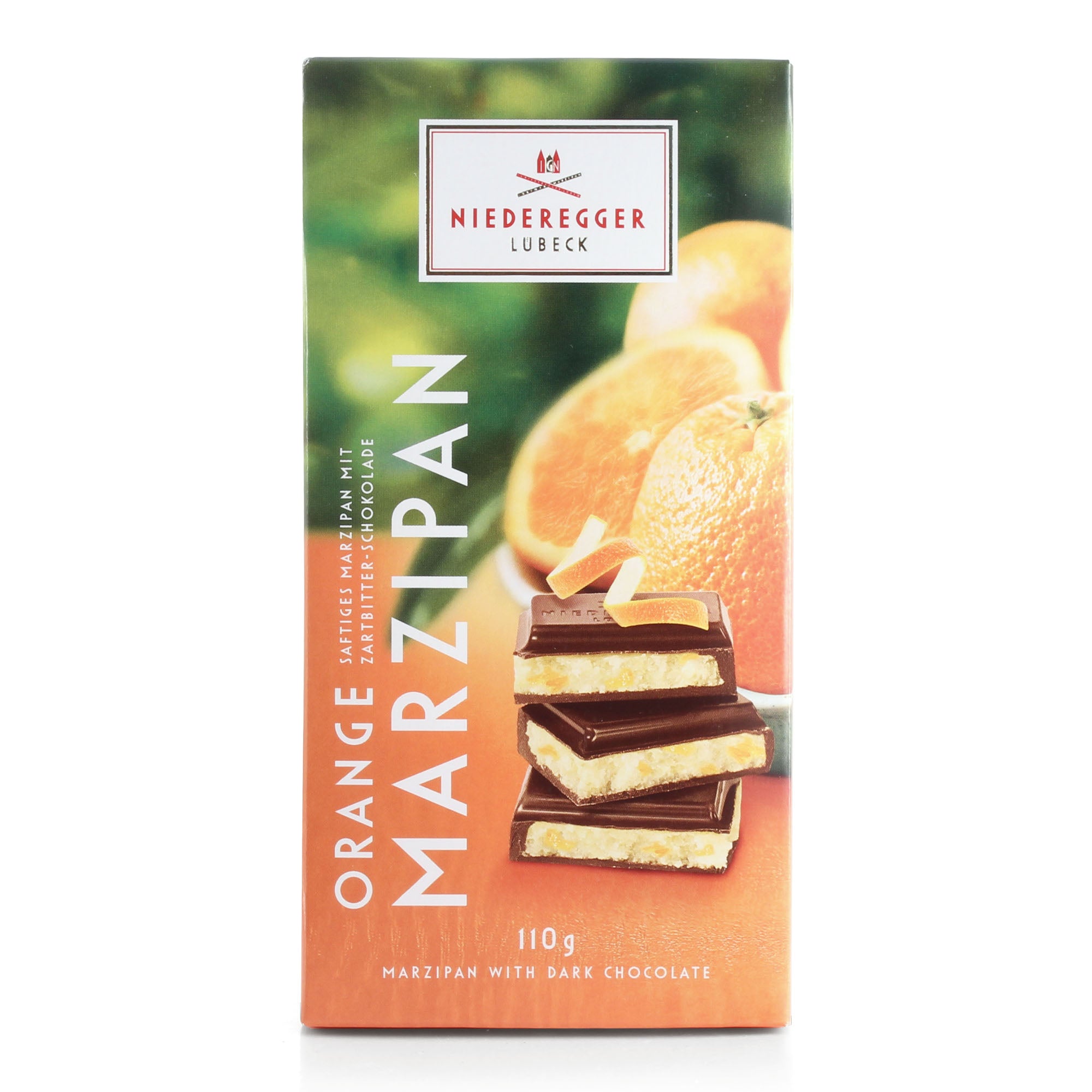 Niederegger Dark Chocolate Marzipan Bar with Orange